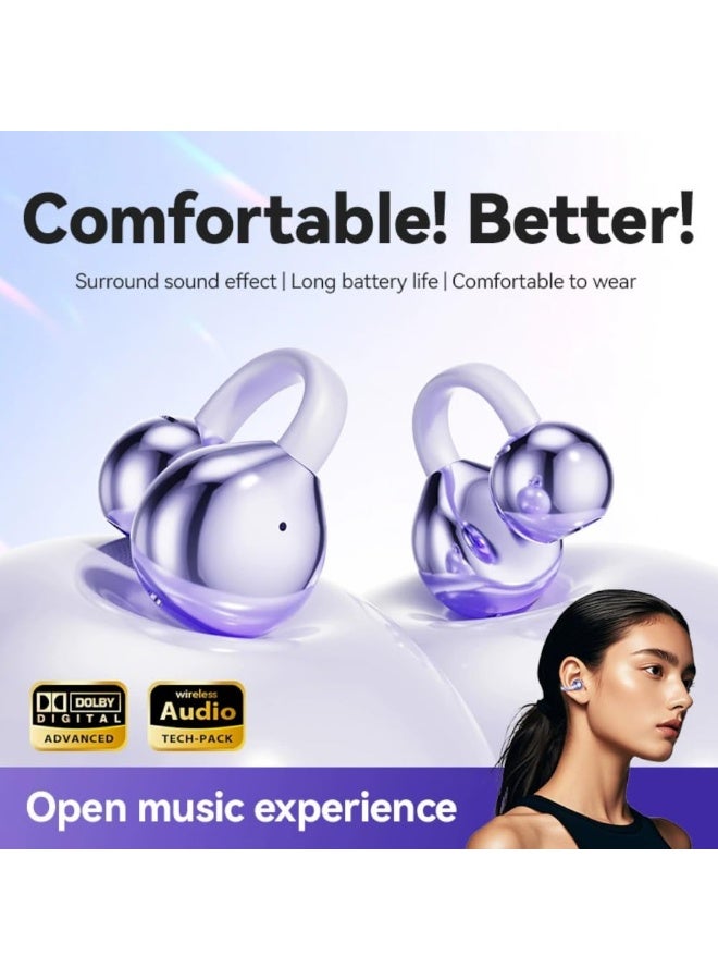Clip-on Earbuds, Ergonomic Wireless Bluetooth Bone Conduction Open-Ear-Earbuds with C-Shaped Bridge Slim Hook, Comfortable for Fitness, Running, Gym Workouts. - Image 2
