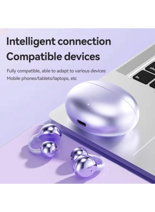 Clip-on Earbuds, Ergonomic Wireless Bluetooth Bone Conduction Open-Ear-Earbuds with C-Shaped Bridge Slim Hook, Comfortable for Fitness, Running, Gym Workouts. - Image 5