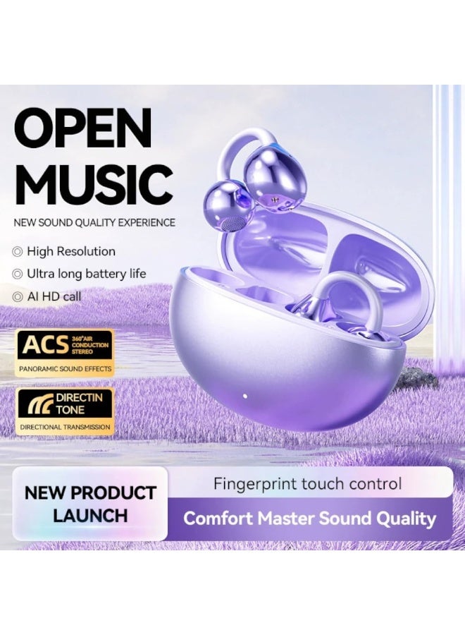 Clip-on Earbuds, Ergonomic Wireless Bluetooth Bone Conduction Open-Ear-Earbuds with C-Shaped Bridge Slim Hook, Comfortable for Fitness, Running, Gym Workouts. - Image 3