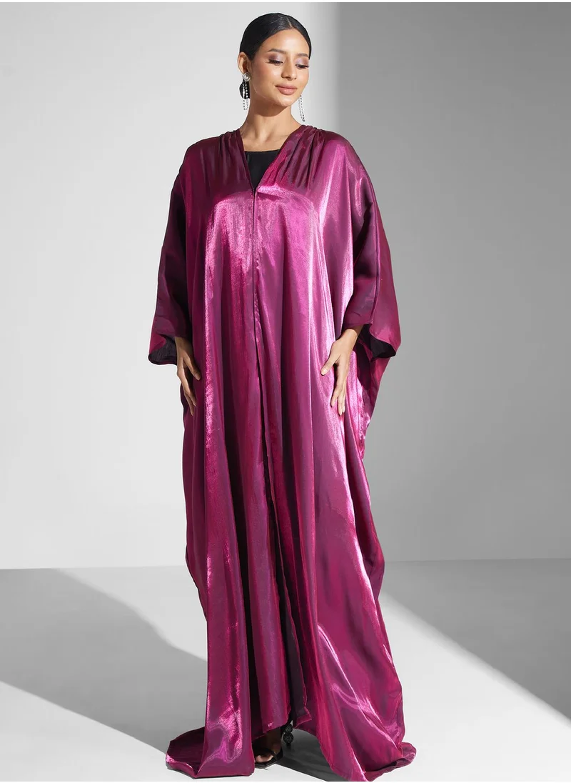 Khizana Shimmer Open Front Abaya