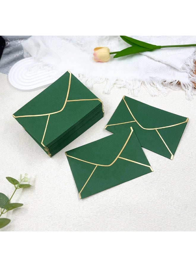 20pcs Luxury Green Envelopes with Gold Foil – Elegant Stationery Envelopes for Invitations & Greeting Cards - Image 2
