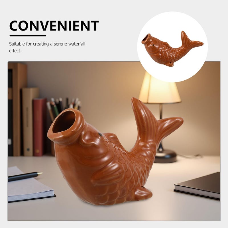 Ceramic Fish Spitter Fountain Sprinkler For Garden Pond Landscape Waterfall Decor - Image 4