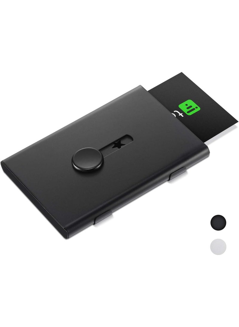 تاتو حامل بطاقة العمل محرك الإبهام الفولاذ المقاوم للصدأ اسم الشركة بطاقة حالة الشريحة المحمولة حامل اسم محفظة جيب تصميم لطيف للرجال والنساء - Image 1