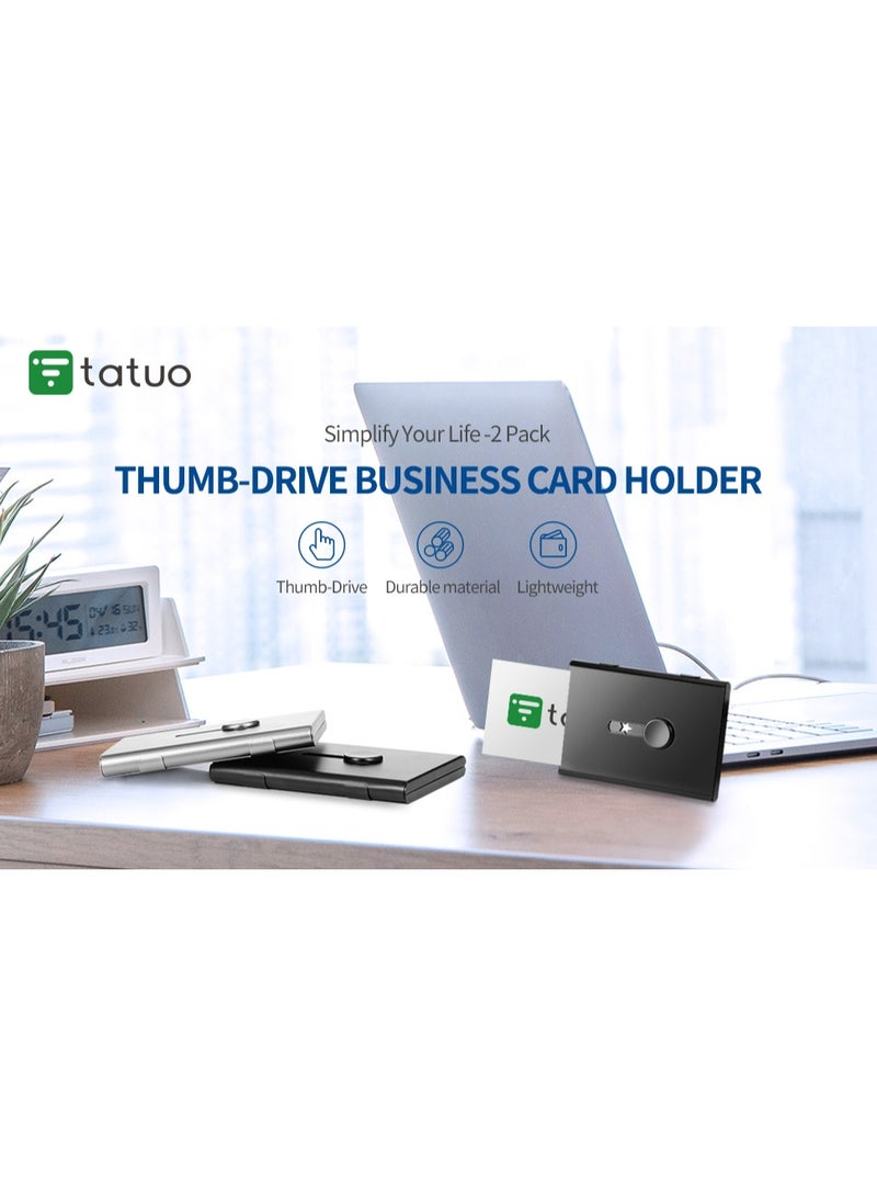 تاتو حامل بطاقة العمل محرك الإبهام الفولاذ المقاوم للصدأ اسم الشركة بطاقة حالة الشريحة المحمولة حامل اسم محفظة جيب تصميم لطيف للرجال والنساء - Image 4