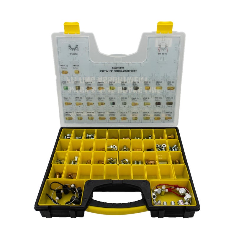 4LIFETIMELINES Premium Brake Line Fitting Kit Complete Assortment Including Union Adapter 32 SKU for 316 14 Tube Nuts Ensuring Robust Secure Connections for All Brake Line Repairs - Image 3