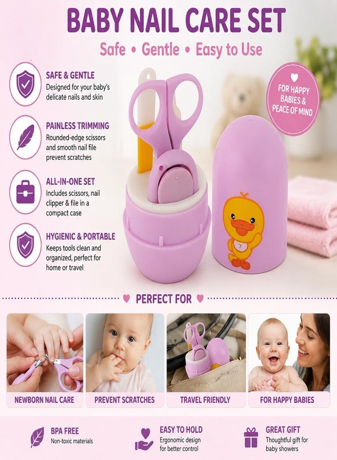 Alya The Cheeky Kidzz Baby Grooming Nail Care Kit with Cute Bear Design Talcum Powder Puff Container & Protective Travel Case BPA Free for Babies (Design 59) - Image 2
