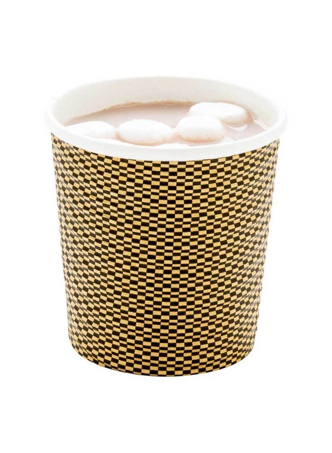 Restaurantware 500 CT Disposable Mocha Pin Check 4oz Hot Beverage Cups with Spiral Wall Design: No Need for Sleeves-Perfect for Cafes - Eco Friendly Recyclable Paper Insulated Takeout Coffee Cups - Image 2