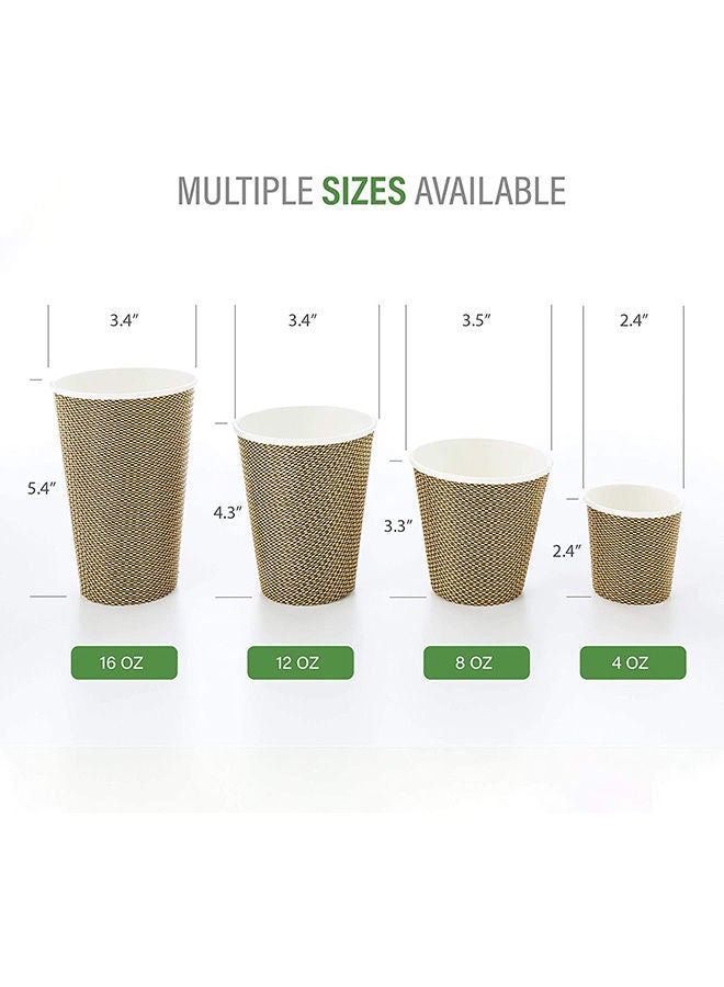 Restaurantware 500 CT Disposable Mocha Pin Check 4oz Hot Beverage Cups with Spiral Wall Design: No Need for Sleeves-Perfect for Cafes - Eco Friendly Recyclable Paper Insulated Takeout Coffee Cups - Image 4