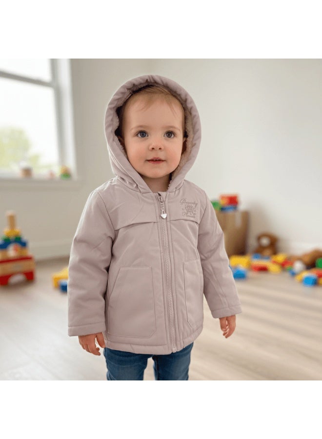 alqarat Kids’ Winter Jacket with Hood and Padded Lining - Image 1