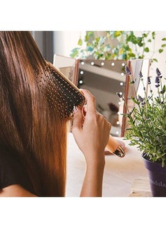 Navaris Paddle Brush Large Detangling Styling Hairbrush for All Hair Types with Conforming Comfort Gel Handle Metallic Rose Gold  - Image 3
