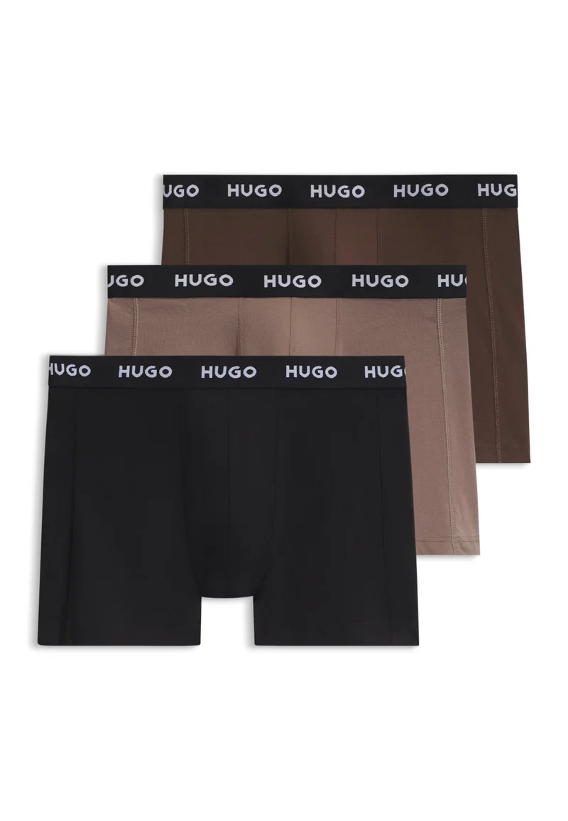 Three-pack of branded boxer briefs in stretch cotton