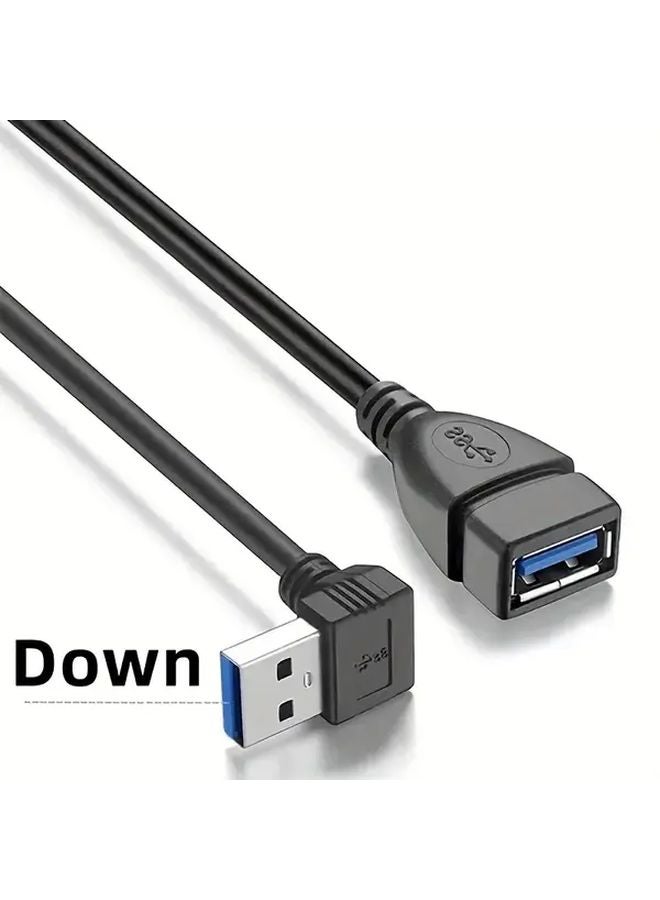 High Speed USB 3 0 Extension Cable 0 2m Right Angle Adapter Male to Female - Image 1