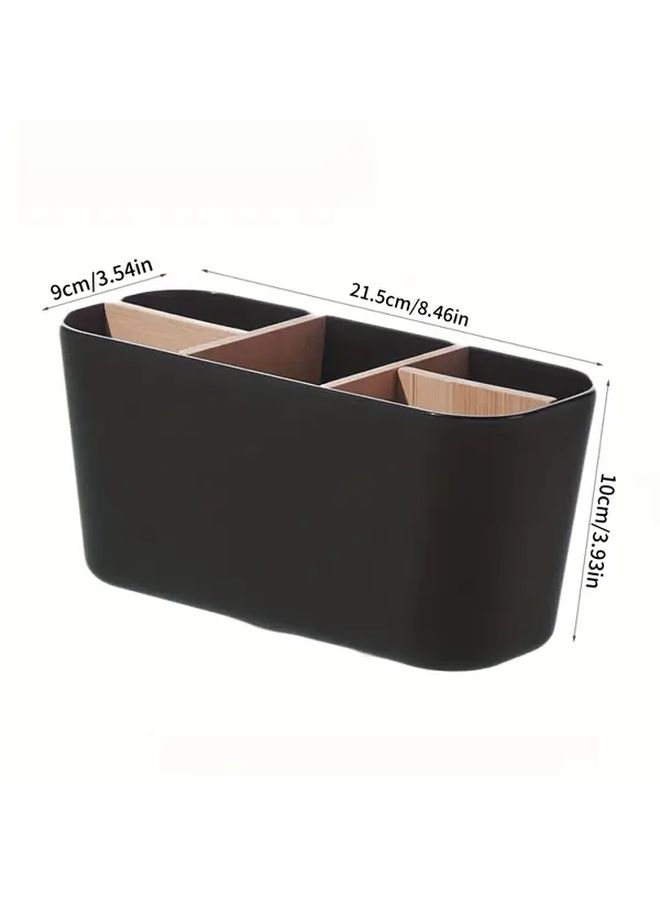 White 5 Slot Heavy Duty Plastic Toothbrush Holder With Dividers - Image 3