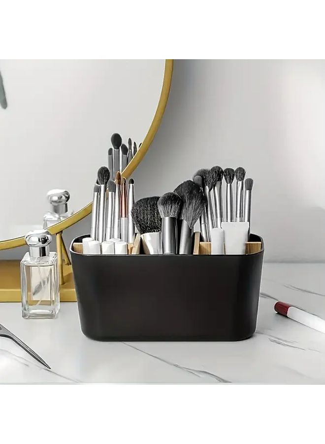 White 5 Slot Heavy Duty Plastic Toothbrush Holder With Dividers - Image 1