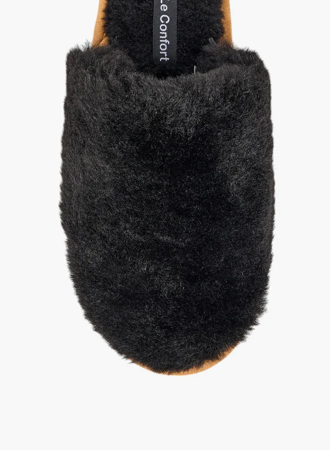 Le Confort Faux Fur Textured Bedroom Mules