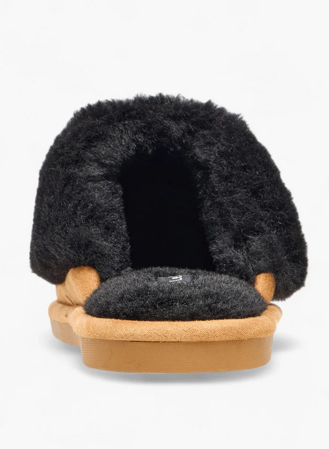 Le Confort Faux Fur Textured Bedroom Mules