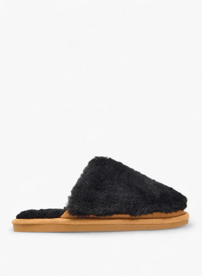 Le Confort Faux Fur Textured Bedroom Mules