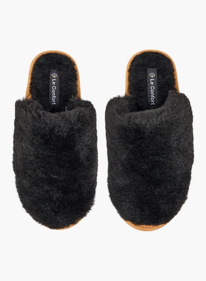 Le Confort Faux Fur Textured Bedroom Mules