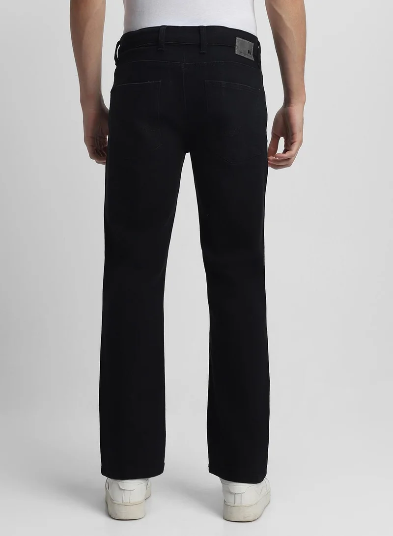 Dennis Lingo  Men's Black Cotton Blend Solid Full Length Bootcut Jeans for Men | Best Price UAE