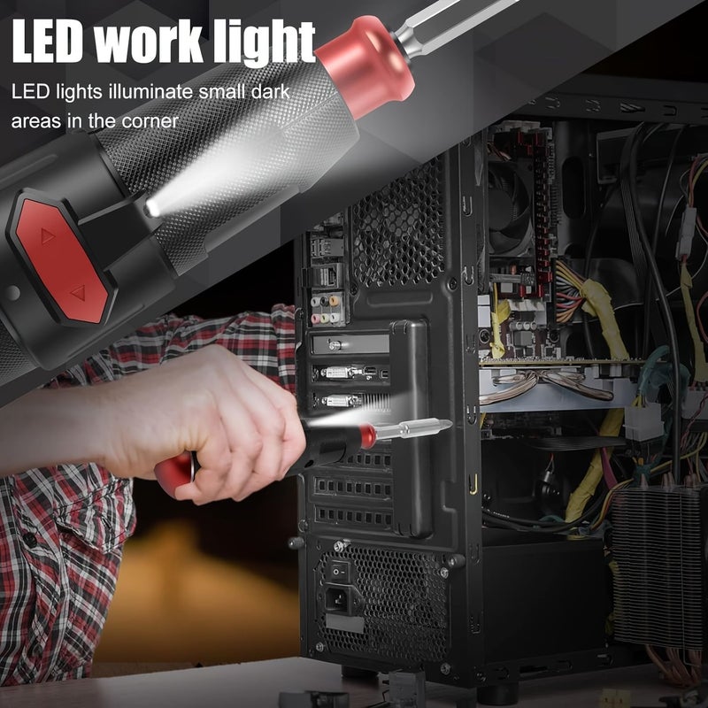 Black 2 In 1 Electric Screwdriver Rechargeable 900mAh with LED Light 4 10 Nm for Furniture Repair - Image 2