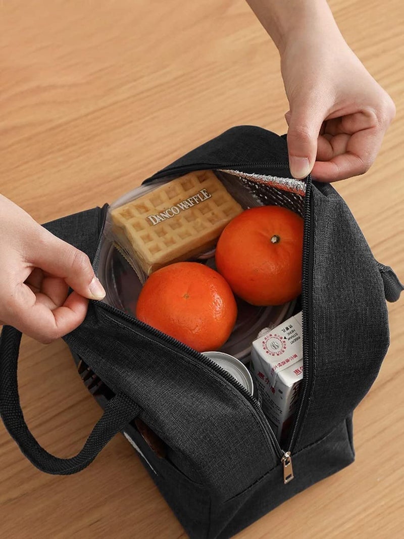 Kienlix Insulated Lunch Bag Travel Nylon Storage Tiffin Bag | Leakproof Keeps Hot and Cold Unisex Lunch Box Bag for Kids, Office, Picnic, School (Black) - Image 2