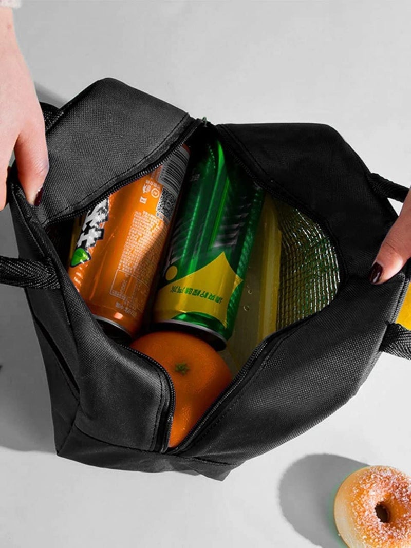 Kienlix Insulated Lunch Bag Travel Nylon Storage Tiffin Bag | Leakproof Keeps Hot and Cold Unisex Lunch Box Bag for Kids, Office, Picnic, School (Black) - Image 3