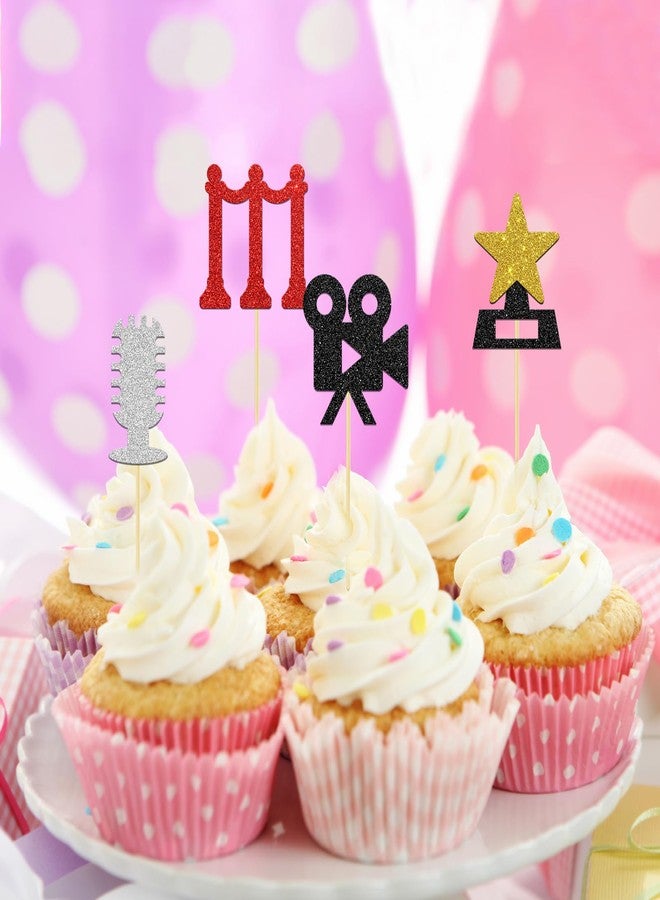 BOBYIYI 24pcs Oscars Cupcake Toppers Hollywood Theme Party Decorations Movie Night Party Decoration Baby Shower Supplies - Image 5