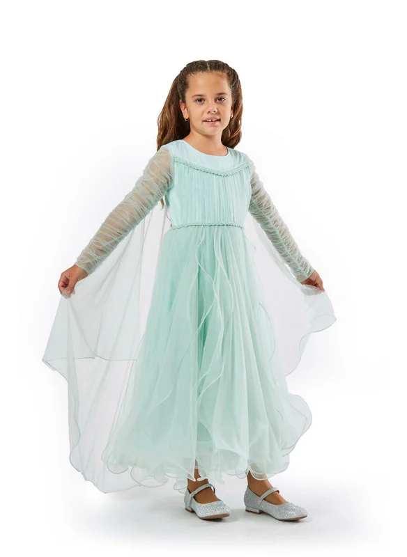 امري Ruffled Tulle Long Frock