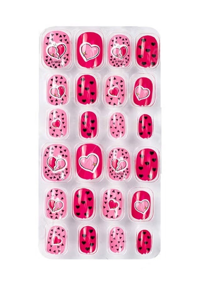 HY Nail Stickers — False Nails Multicolour, 120 Pcs 5 Days Cute Design Nail Tips for Children Press On False Nails Set Manicure DIY - Image 3