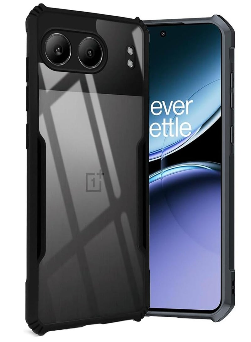 OnePlus Nord 4 5G Case Cover, Ultra-Thin Lightweight Cover Soft TPU Bumper, Acrylic Clear Back Mobile Phone Case Cover For OnePlus Nord 4 5G, Black - Image 1