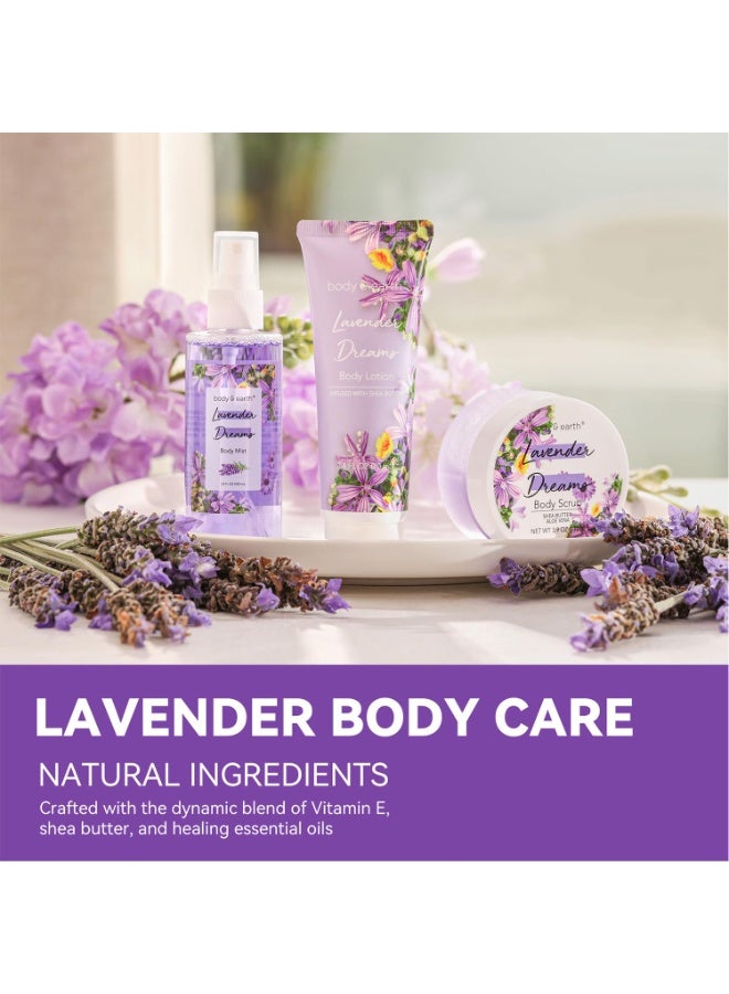 بودي & إيرث مجموعة هدايا معطر الجسم من بودي آند إيرث - هدايا سبا للنساء، عطر، لوشن للجسم، ومقشر للجسم في صندوق أحلام اللافندر - هدايا مثالية لأعياد الميلاد للأمهات والمناسبات الخاصة، أفكار هدايا فريدة لها - Image 3