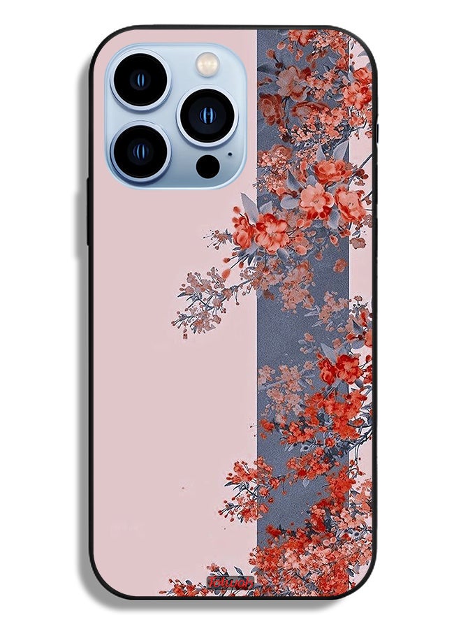 Tolwak Apple iPhone 13 Pro Protective Case Tree Leaves And Flowers Art - Image 2