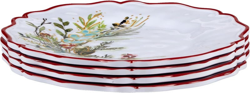 Certified International أطباق سلطة وحلويات ميلامين من كريسماس غاثرينغز 9 بوصة مجموعة من 4 - Image 2