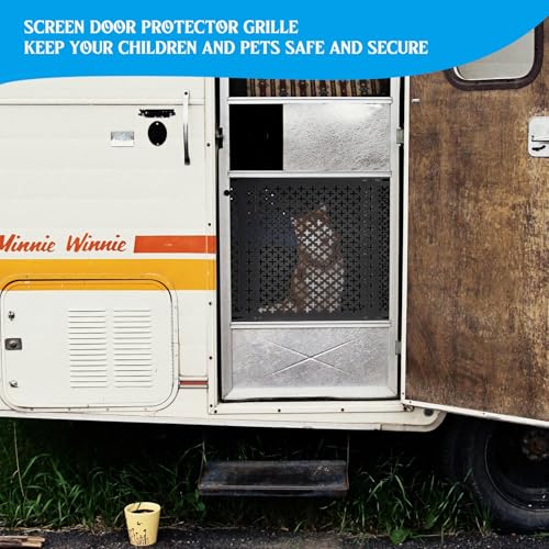 Gisafai حامي شاشة باب RV القابل للتعديل من جيزافاي يتAdjust من 21'' إلى 31.5'' باب دخول RV بشبكة ألومنيوم حامي باب الشبكة للدفاع عن باب RV، أسود (كلاسيكي، 20 بوصة ارتفاع) - Image 3