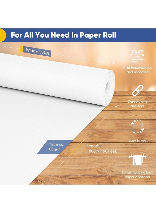 Vanhench White Wrapping Paper Roll 17.5"×1800", Color Paper Kraft Paper Easel Painting Drawing Paper Roll Kids Art Supplies, Chart Poster Bulletin Board Paper Roll, Floor Covering Arts Crafts Table Wrap - Image 2