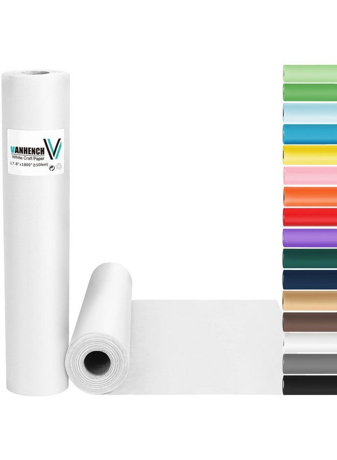 Vanhench White Wrapping Paper Roll 17.5"×1800", Color Paper Kraft Paper Easel Painting Drawing Paper Roll Kids Art Supplies, Chart Poster Bulletin Board Paper Roll, Floor Covering Arts Crafts Table Wrap - Image 1