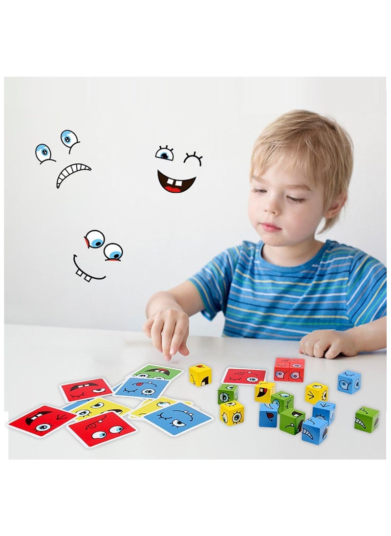 Wooden Face changing puzzle block Montessori toys for children ages 3 and up  - Image 3