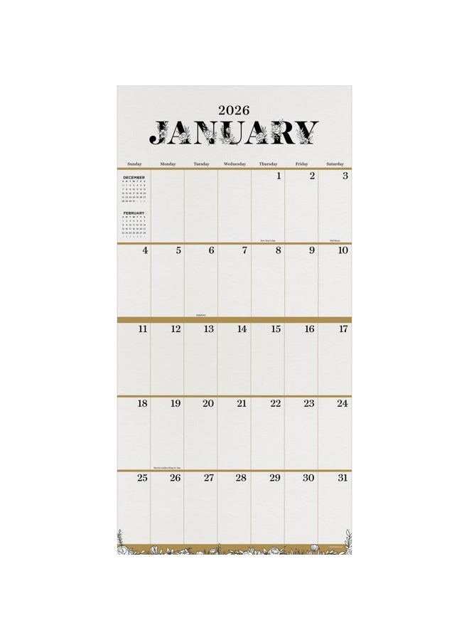 TF Publishing 2026 Big Grid-Floral Wall Calendar - Image 2