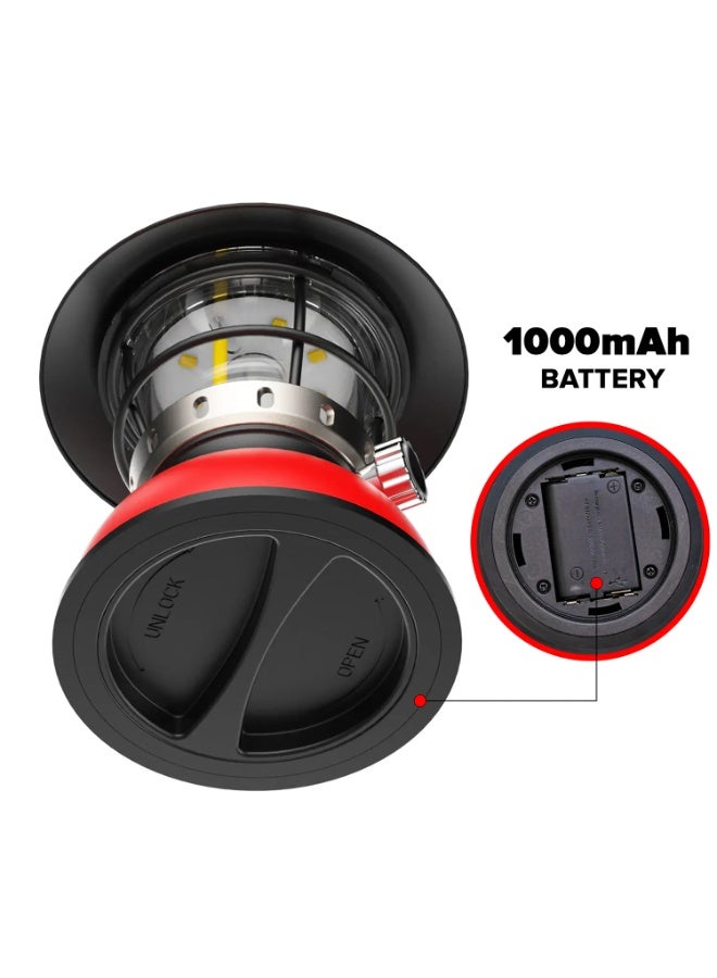 توبيز مصباح توبي المحمول للتخييم، مزود بشاحن USB، مناسب للخيمة الخارجية | مصباح طوارئ قابل لإعادة الشحن، مزود بإضاءة LED، ومصباح مقاوم للمطر، ومصباح فائق الخفة، ومصباح تخييم قابل لإعادة الشحن (أحمر) - Image 4