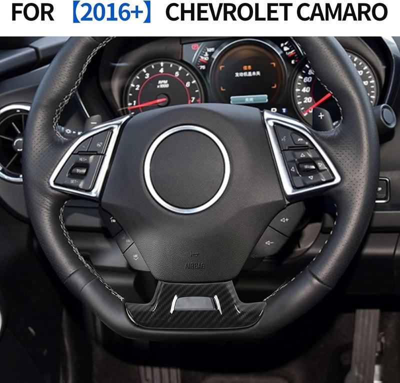 CheroCar for Chevrolet Camaro Steering Wheel Trim Decoration Cover Interior Accessories for Chevrolet Camaro 2017-2022 (Carbon Fiber) - Image 3