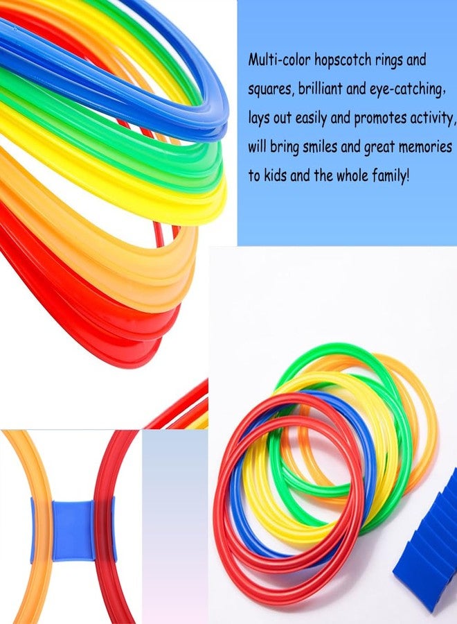 AMYESE Hopscotch Rings- 11in Hopscotch Game Hoops Circles with 15 Connectors for Kids Balance Agility Training Obstacle Course, Children Birthday Fun Play Indoor Outdoor Backyard Playground Activity - Image 3