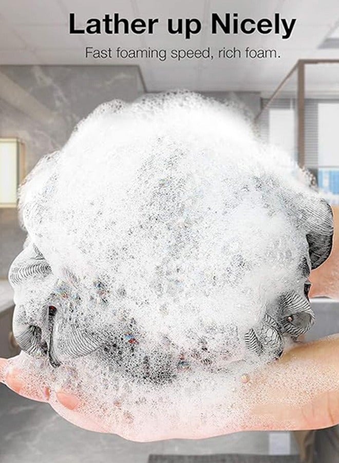 4 Pack Soft Fluffy Exfoliating Bath Balls Mesh Body Scrub Loofah Bath Sponge Balls Bath Balls Mesh Scrub Exfoliating Mesh Sponge Body Cleansing Bath Bubble Balls Combo  - Image 2