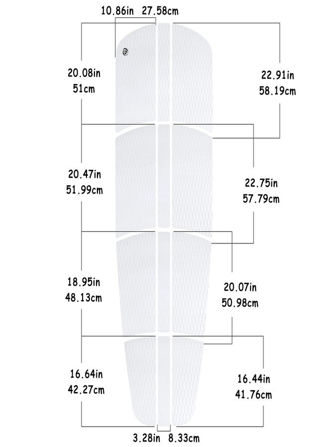 Lonnngg SUP Deck Traction Pad 12 Piece Tail Pads for Stand Up Paddleboard Longboard Surfboard Premium Performance EVA (White) - Image 3