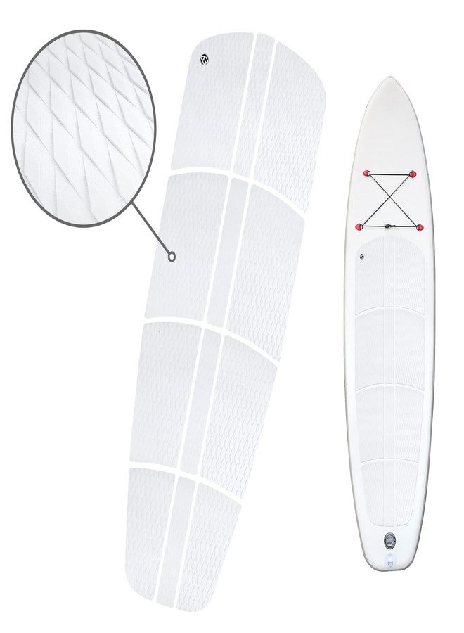 Lonnngg SUP Deck Traction Pad 12 Piece Tail Pads for Stand Up Paddleboard Longboard Surfboard Premium Performance EVA (White) - Image 2