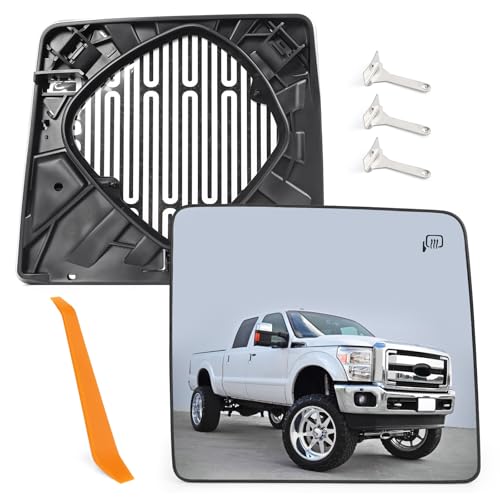 TOP-MAX Passenger Side Mirror Glass Compatible with 2008-2016 Ford F250 F350 F450 F550, 2013-2014 F150, Right Upper Convex Rearview Mirror Glass with Power Heated, Replaces 7C3Z-17K707-F - Image 1