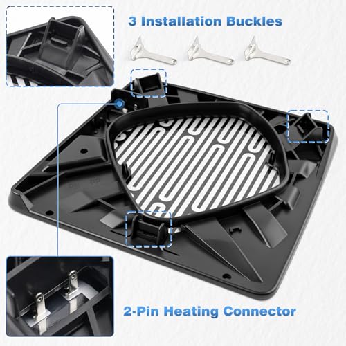 TOP-MAX Passenger Side Mirror Glass Compatible with 2008-2016 Ford F250 F350 F450 F550, 2013-2014 F150, Right Upper Convex Rearview Mirror Glass with Power Heated, Replaces 7C3Z-17K707-F - Image 3