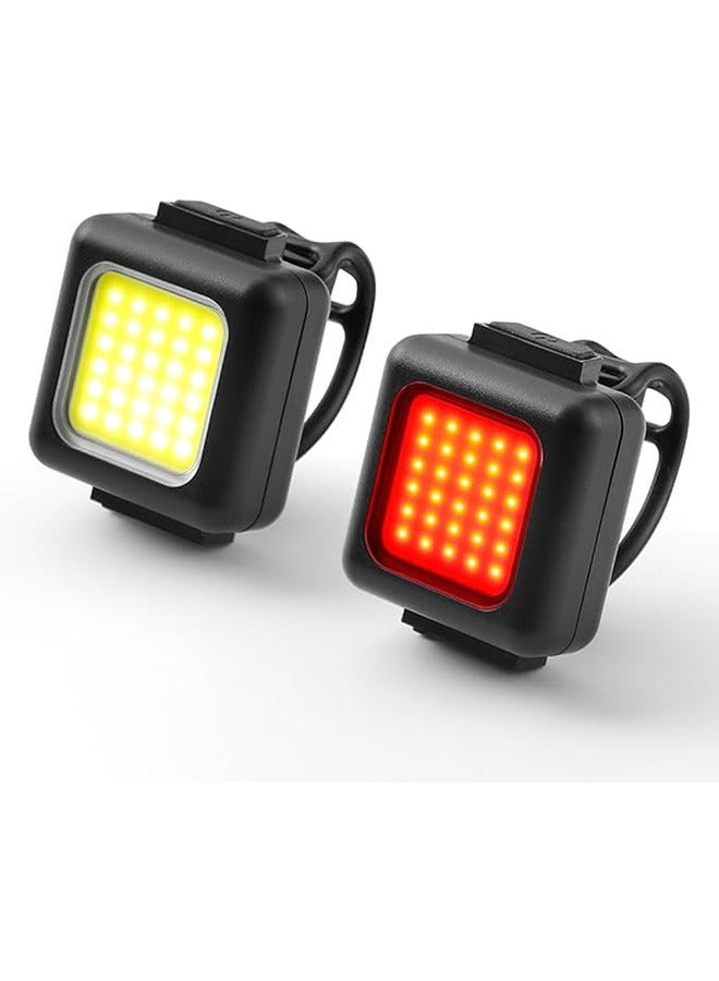 Ultra Bright Rechargeable Bike Light Set, Bicycle Front Headlight and Back Rear Taillight Cycling Night Essential, Waterproof Warning Flash Light MTB Accessories for Kids Men Women Adults - Image 1