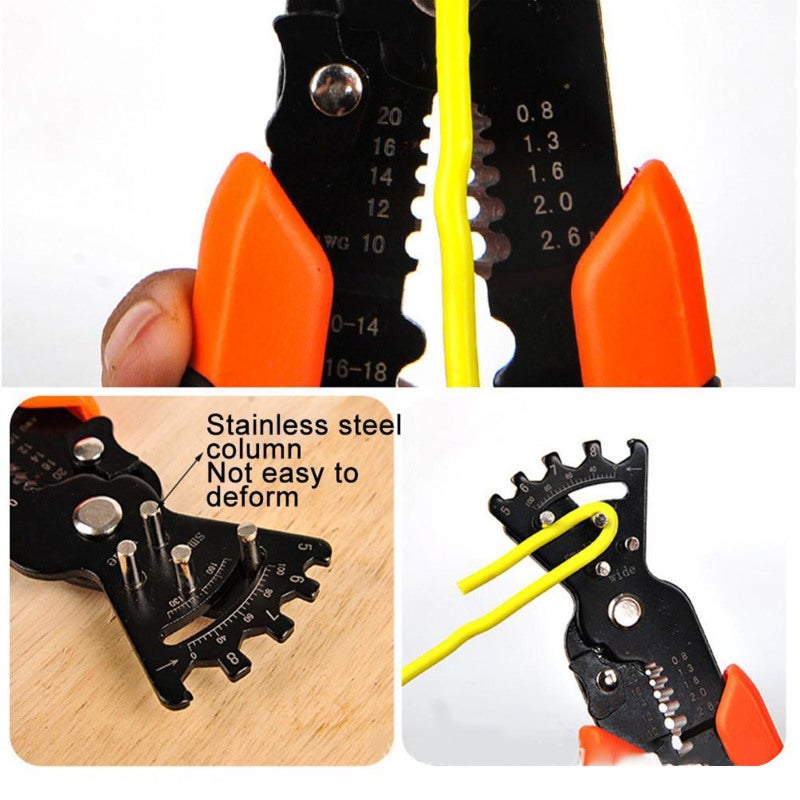 Multifunctional Wire Stripper: Chrome Vanadium Steel, Ergonomic Non-Slip Rubber Handle - High Efficiency, Wire Cutting Crimping Wrench Tool for Electrical Operations - Image 2