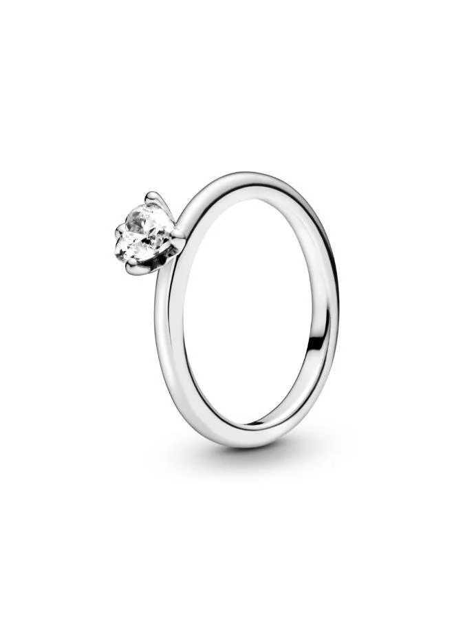 باندورا خاتم سوليتير بقلب شفاف