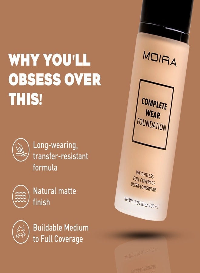 moira MOIRA Complete Wear Foundation – Shade 200 Bisque, Full Coverage, Long-Lasting Matte Finish, Lightweight & Waterproof Formula 30ml  - Image 5